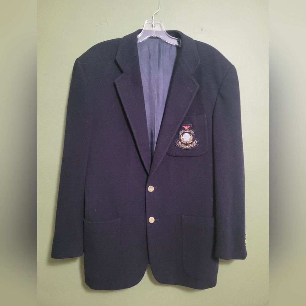 Emporio Armani Wool Crest Blazer – Navy – IT 49 / US 39R – Made in Italy